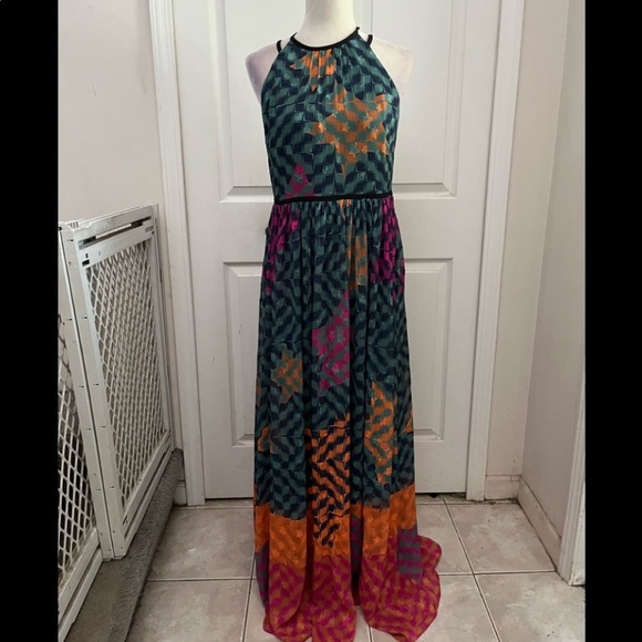 NWT TED BAKER ZOHZOH MAXI DRESS WITH JACQUARD TEXTURED DETAIL  US 8/10 TED SZ 3 - Picture 9 of 13
